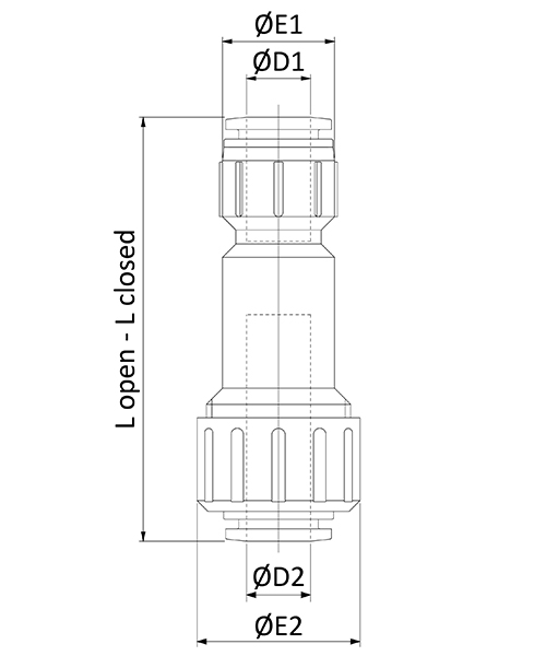 Disegno Tecnico FXGB2PGas Block Intermedio Diritto